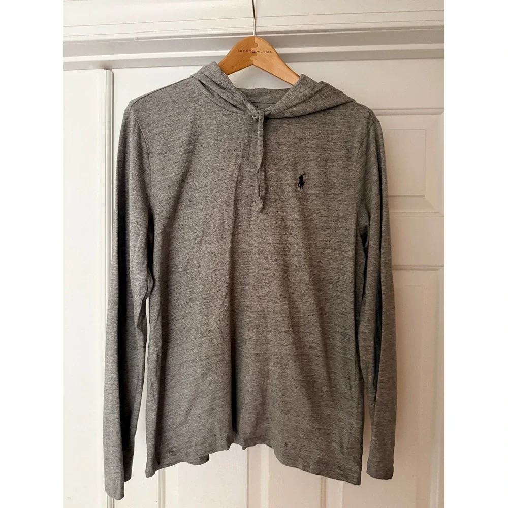 Previously Loved Grey POLO Ralph Lauren Tshirt Hoodie Size M